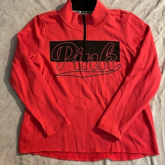 PINK Victoria's Secret Tops - PINK Victoria’s Secret womens hot pink sweatshirt with zipper